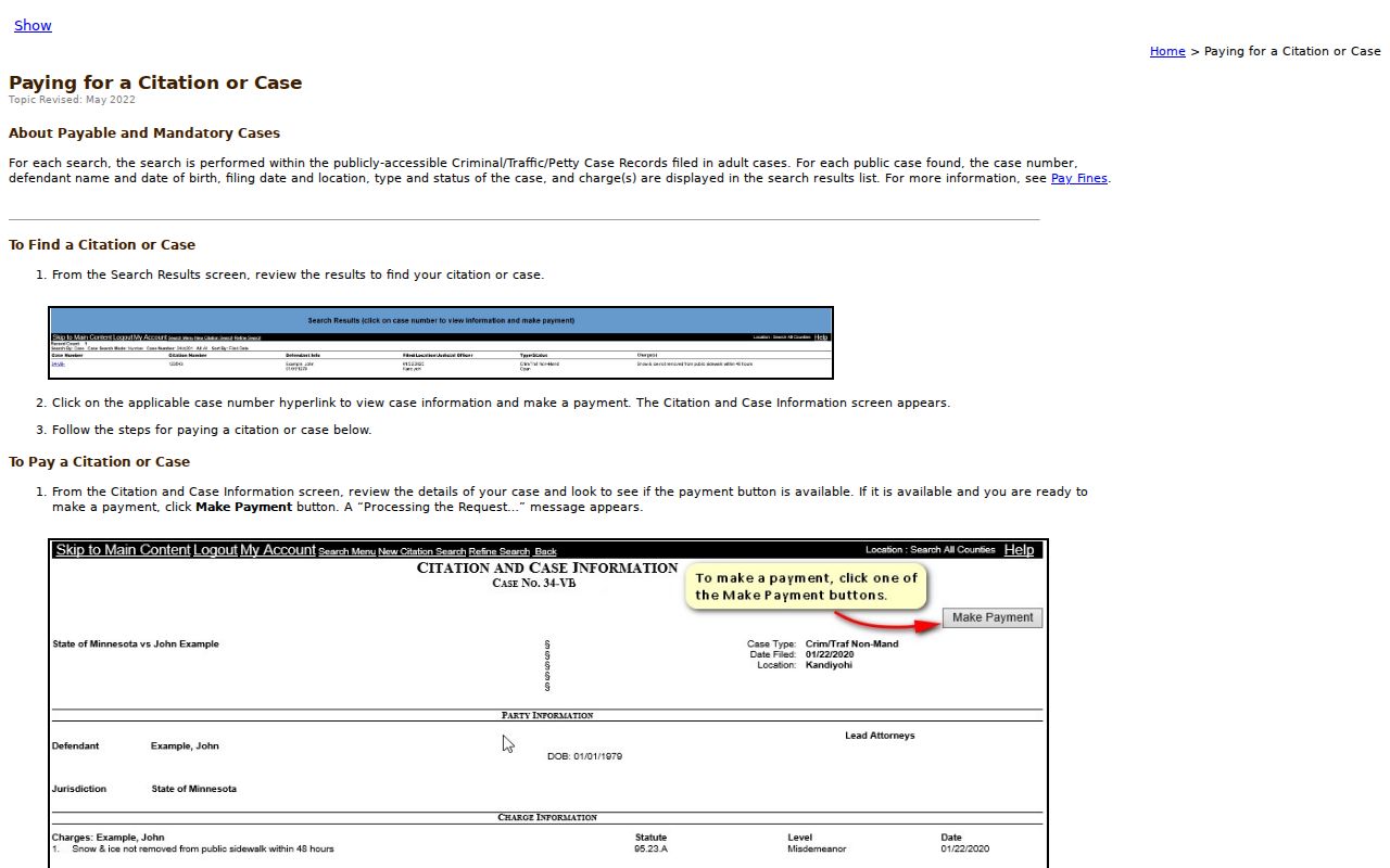 Becker County traffic court records citation payment help